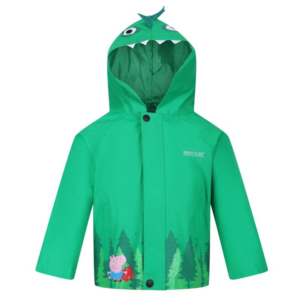 Regatta Childrens/Kids Dinosaur Waterproof Jacket / Jellybean Green